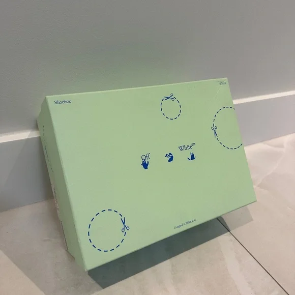 Rare Green Off-White Shoebox Tissue Paper AND Logo Dust Bag - Picture 11 of 13